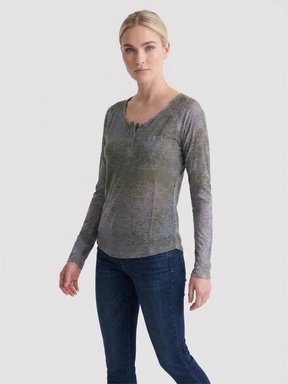 Vintage Y2K Poof Junior S Fitted Top Gray Grunge Whimsigoth Preppy Round Neck